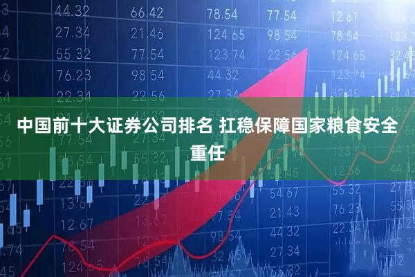 中国前十大证券公司排名 扛稳保障国家粮食安全重任