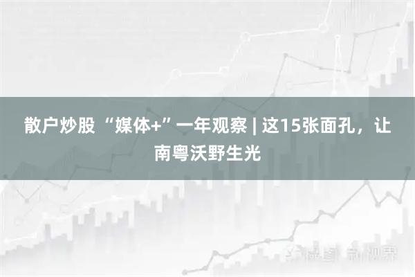 散户炒股 “媒体+”一年观察 | 这15张面孔，让南粤沃野生光